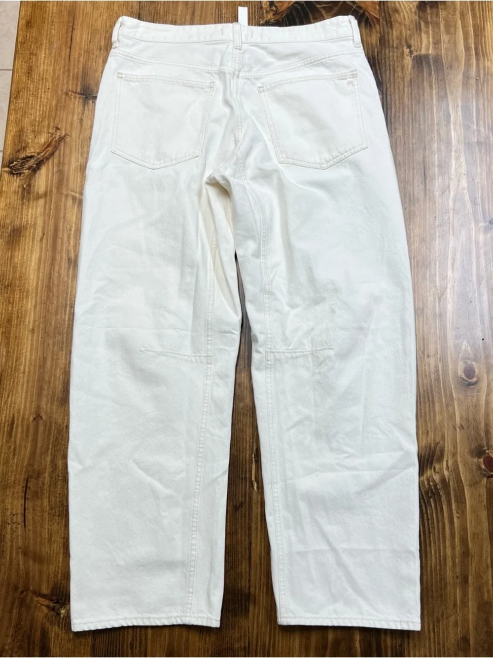 Madewell The Tall Darted Barrel Leg Jean Vintage Canvas Cream White Size 30 Tall